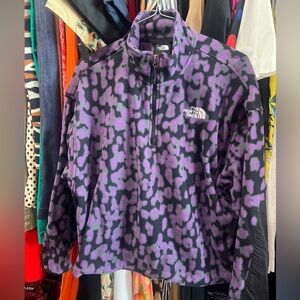 The North Face Purple and Gray Patterned Fleece